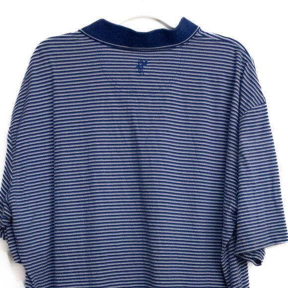 Ashworth Blue & White Striped Polo Shirt Team ACA Logo Size XXL - Picture 8 of 8